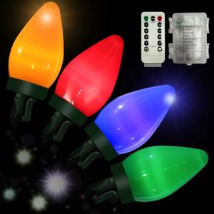 Anycosy 29.5 FT Battery Operated C7 Christmas Lights
