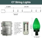 Anycosy 29.5 FT Battery Operated C7 Christmas Lights