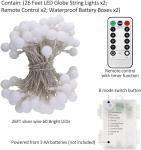 Battery Operated LED Globe String Lights - 52FT