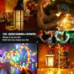 39Ft RGB Color Changing Fairy Lights with Remote