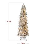 7.5ft Pre-Lit Flocked Pencil Christmas Tree