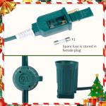 100 FT C9 Christmas String Lights, 100 Sockets