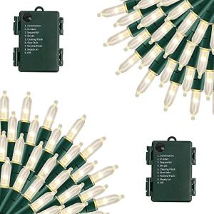 Battery Operated 100LED Christmas String Lights - 2 Pack