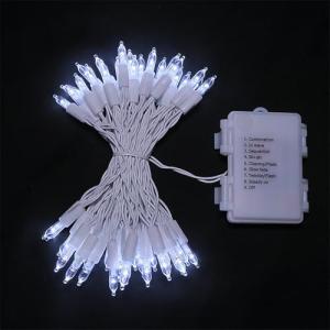 Battery-Operated 50 LED Cool White Christmas Lights