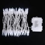 Battery-Operated 50 LED Cool White Christmas Lights