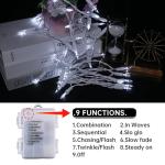 Battery-Operated 50 LED Cool White Christmas Lights