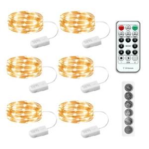 6PCS Battery-Powered Fairy Lights with Remote