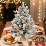 2FT Pre-lit Mini Snow Flocked Christmas Tree