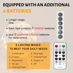 6PCS Battery-Powered Fairy Lights with Remote