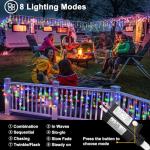66ft Multicolor LED Icicle Christmas Lights