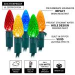 C6 LED 20ft Christmas String Lights - 2 Pack