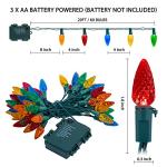 C6 LED 20ft Christmas String Lights - 2 Pack