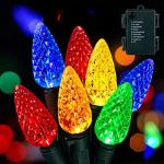 C6 LED 20ft Christmas String Lights - 2 Pack