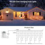 10Ft Battery Operated Color Changing Icicle Lights