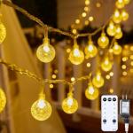 33 ft Globe String Lights with Remote, Warm White