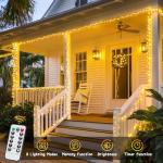 2 Pack Remote Battery String Lights, 66ft 200 LED