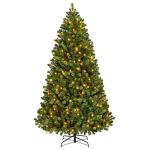 6Ft Pre-lit Hinged Christmas Pine Tree with Lights
