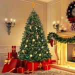 6Ft Pre-lit Hinged Christmas Pine Tree with Lights