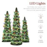 Set of 3 Pre-Lit Ceramic Christmas Trees