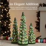 Set of 3 Pre-Lit Ceramic Christmas Trees