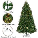6Ft Pre-lit Hinged Christmas Pine Tree with Lights