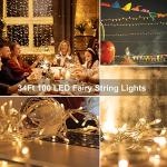 33Ft Battery-Powered 100 LED Warm White String Lights