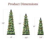 Set of 3 Pre-Lit Ceramic Christmas Trees
