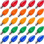 25 Count C9 Vintage Incandescent Christmas Light Bulbs
