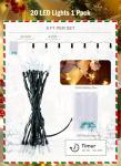 Battery Powered 8ft 20 LED Christmas Lights