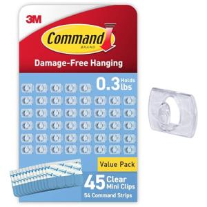 Clear Command Clips for Indoor Christmas Lights
