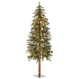 5 ft Pre-lit Slim Hickory Cedar Christmas Tree
