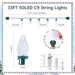 Brightown 33ft C9 LED Waterproof Christmas Lights