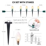 C9 Outdoor Christmas Pathway Lights - 51.4 Ft