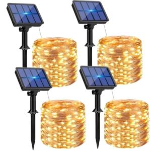 4 Pack Solar Fairy Lights - 320LED, 132FT