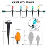 25.7 Feet C9 Multicolor Outdoor Christmas Path Lights
