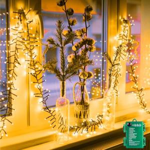 Brightown 10ft Battery Operated Christmas Cluster Lights