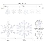Snowflake String Lights - 9ft 100 Mini Bulbs