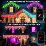 66Ft Smart Waterproof Icicle Christmas Lights