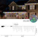 66Ft Smart Waterproof Icicle Christmas Lights