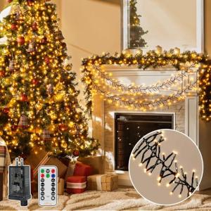 Ollny 1000LED Cluster Christmas Lights with Timer