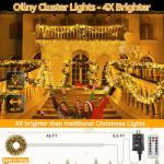 Ollny 1000LED Cluster Christmas Lights with Timer