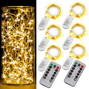 Battery Operated 6 Pack Fairy Lights with Timer