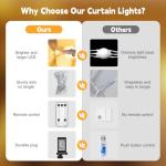 300 LED Curtain String Lights with Remote