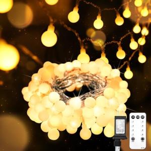 Connectable 33ft LED Globe String Lights 100 Bulbs