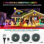 MZD8391 Color Changing Christmas String Lights Outdoor Indoor, 108FT 300 LED Warm White Multi Color Fairy Light, END to END CONNECTABLE, Waterproof Christmas Tree Lights with Timer Remote
