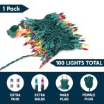 Joiedomi 100-Count Multicolor Christmas String Lights