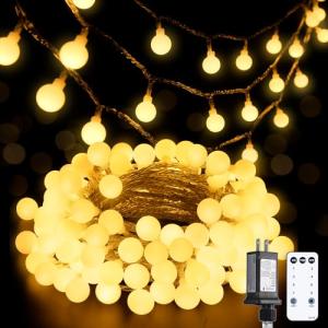 100 LED Warm White Globe String Lights with Remote