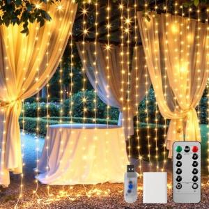 300 LED Curtain String Lights with Remote