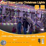 1000 LED Waterproof Christmas Lights with Remote