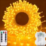 33Ft Battery-Powered 100 LED Warm White String Lights